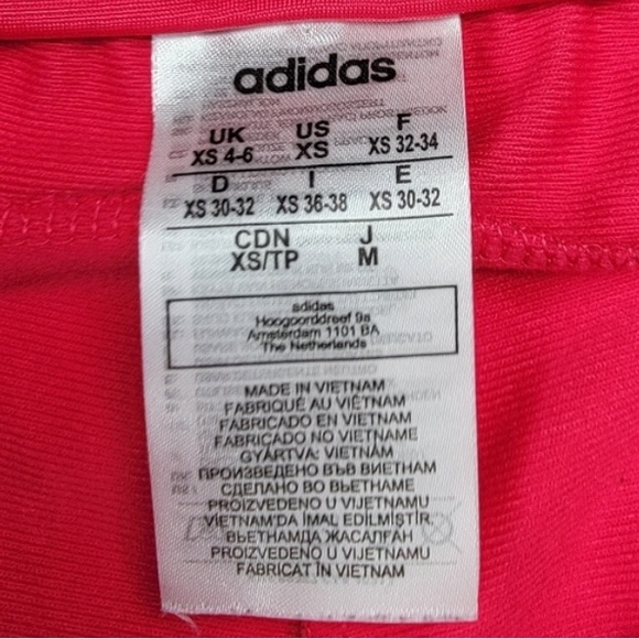 Adidas track pants reddish neon pink semi fitted athletic workout joggers - Picture 4 of 8